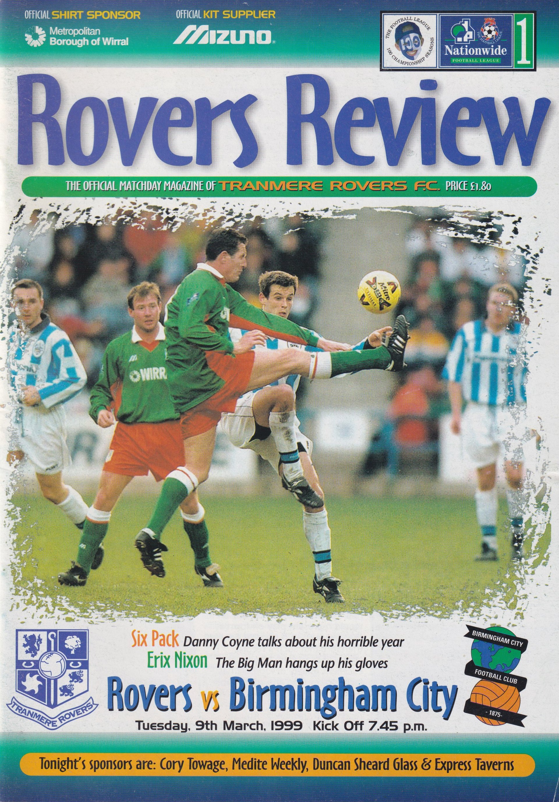Tranmere Rovers v Birmingham City match programme